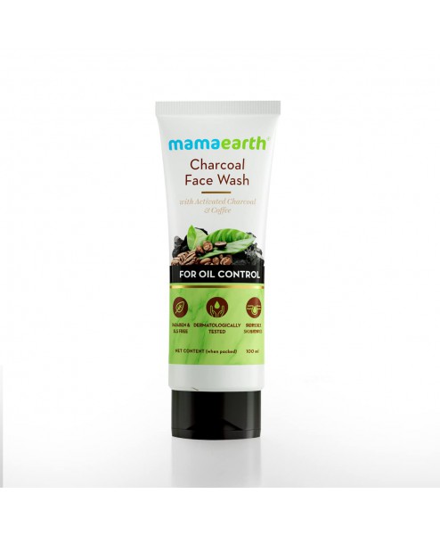 Mamaearth Charcoal Face Wash with Activated Charcoal & Coffee for Oil Control, 100ml